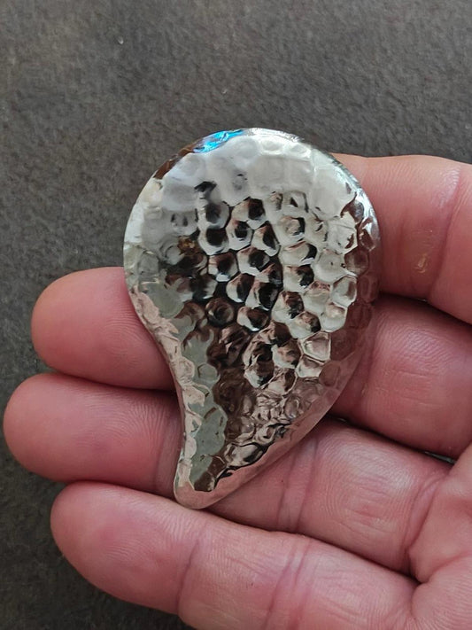 1980's Hammered Textured Silver Tone Scarf Clip