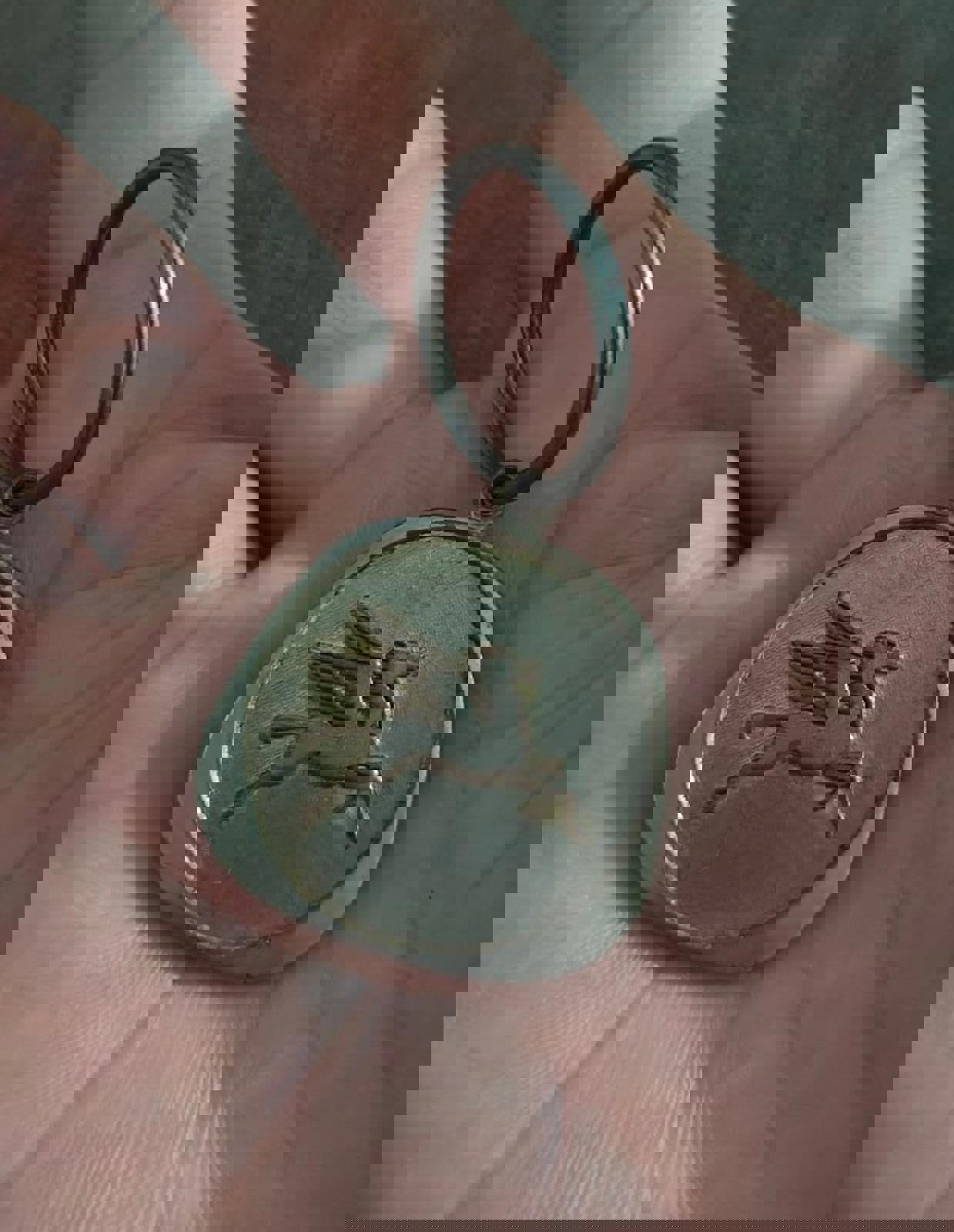 1970s Vintage Chevron Pegasus Pewter Keychain