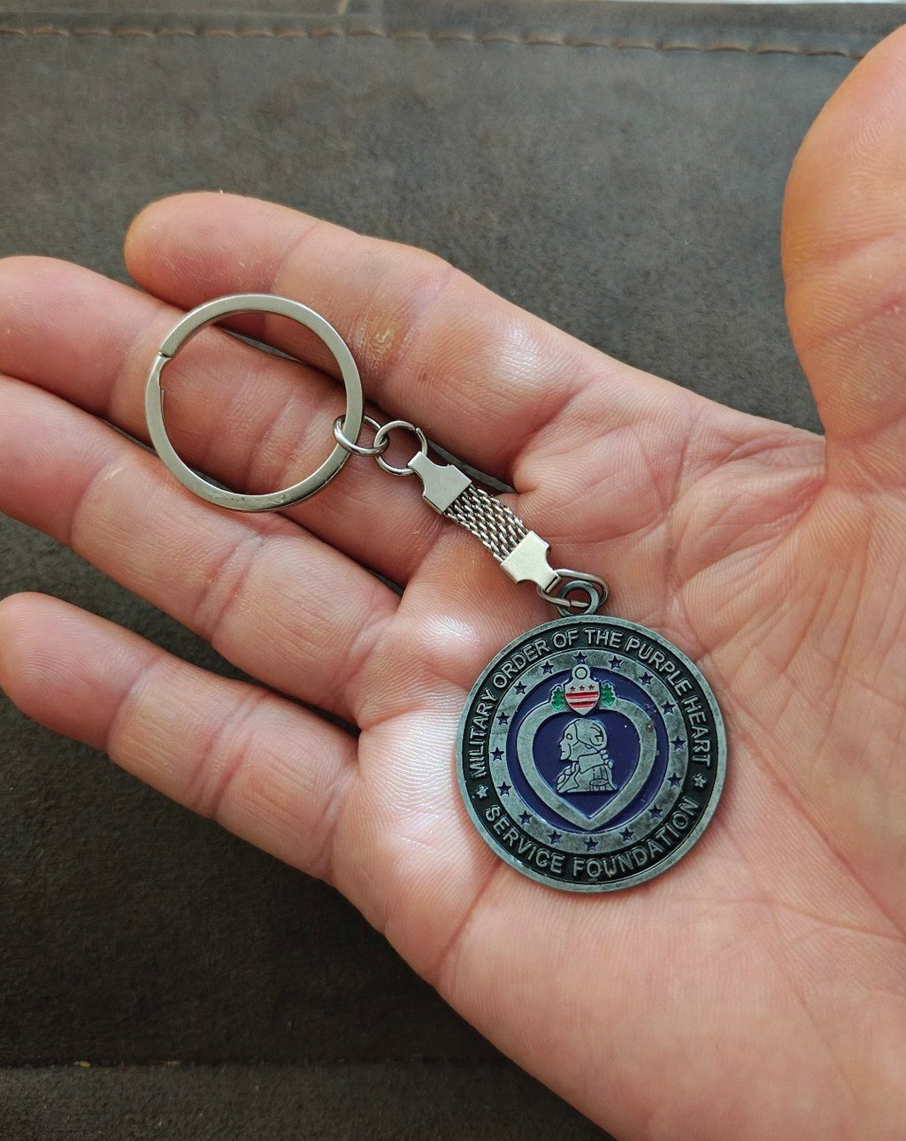 Vintage Military Order Of the Purple Heart Service Foundation Keychain