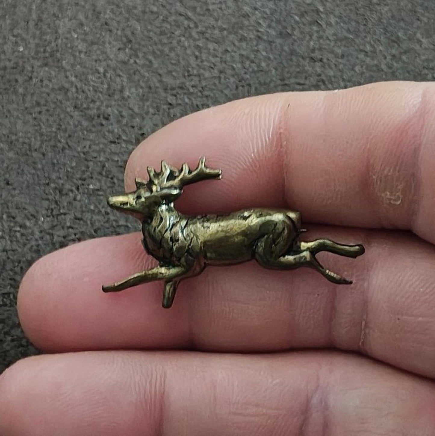 1960s Vintage Running Or Leaping Brass Deer Figurine