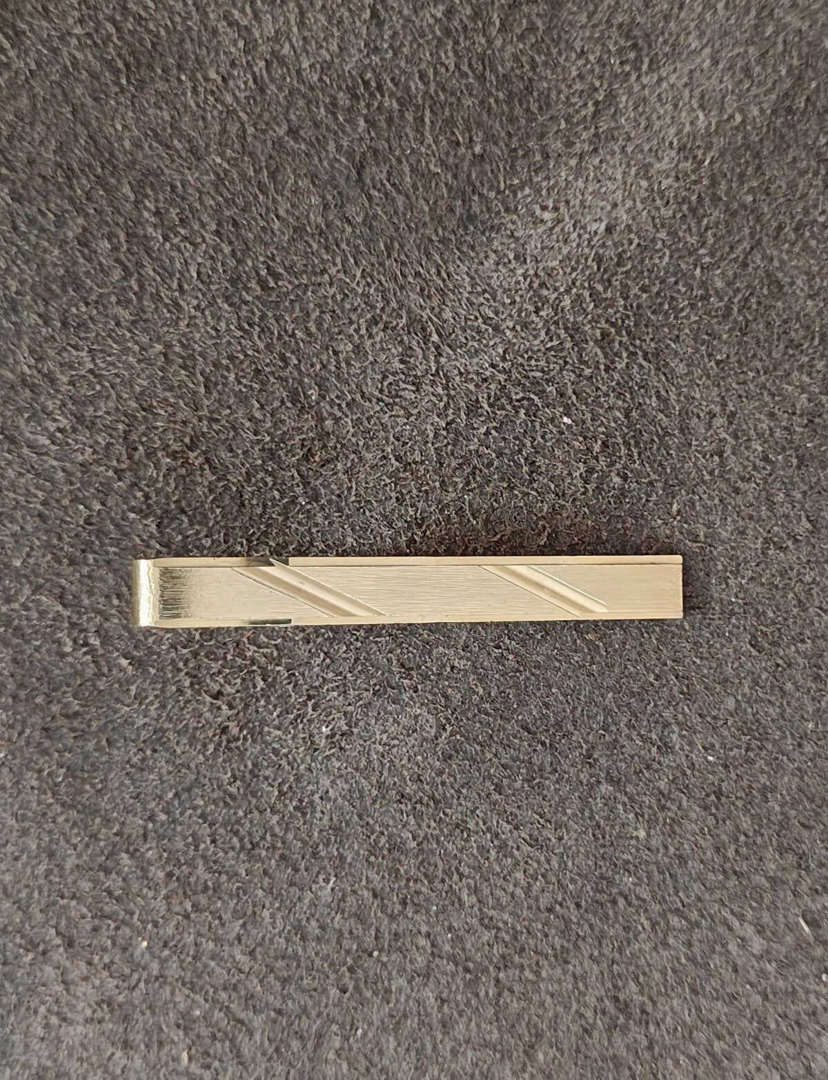 1970s/80s Gold Tone Textured Tie Bar/Tie Clip