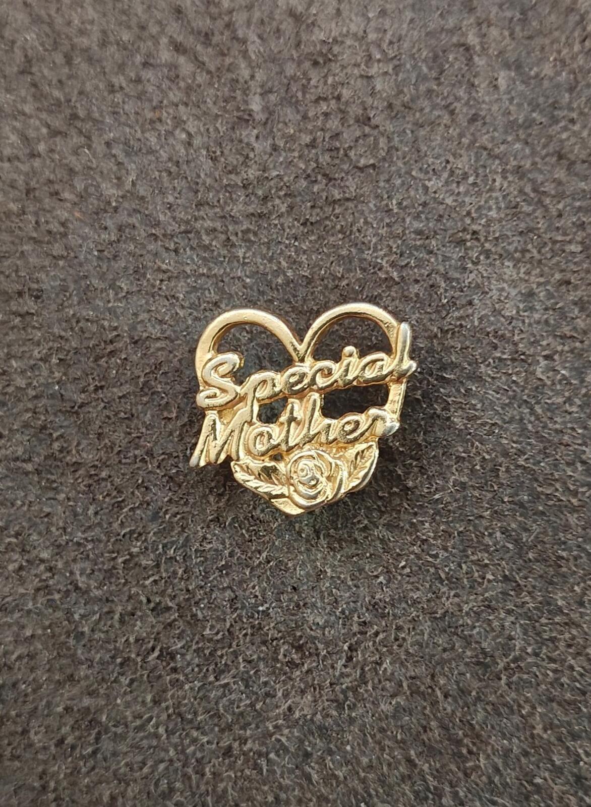 1980s Gold Tone "Special Mother" Heart  Pin
