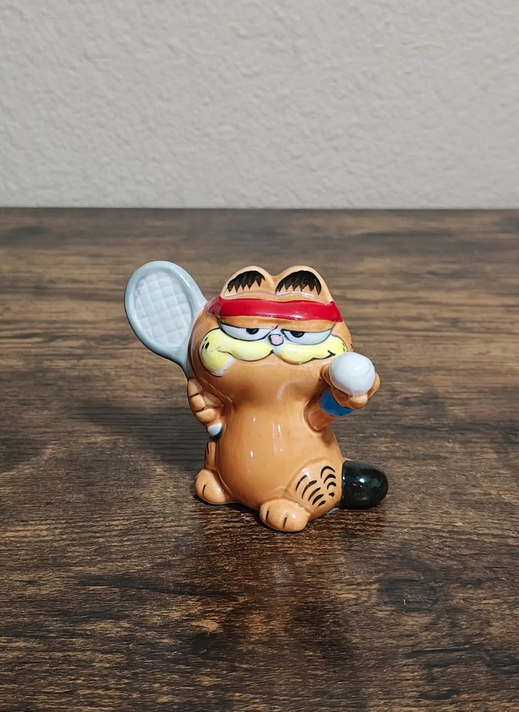 1981 Vintage Enesco Ceramic Garfield  Tennis Player Figurine