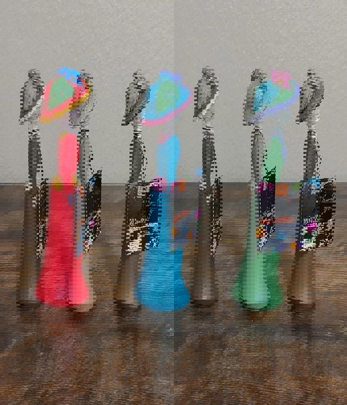 Set of 3 Dia de los Muertos Day of the Dead Sugar Skull Festive Lady Figurines