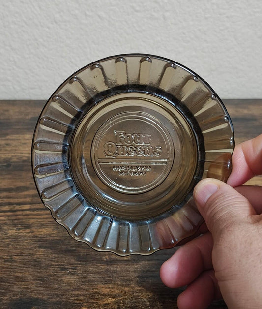 1970s Four Queens Hotel & Casino Las Vegas Glass Ashtray