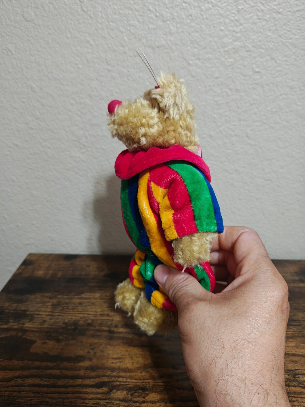 1993 Retired Ty Attic Treasures "Piccadilly" Clown Bear Beanie Plush