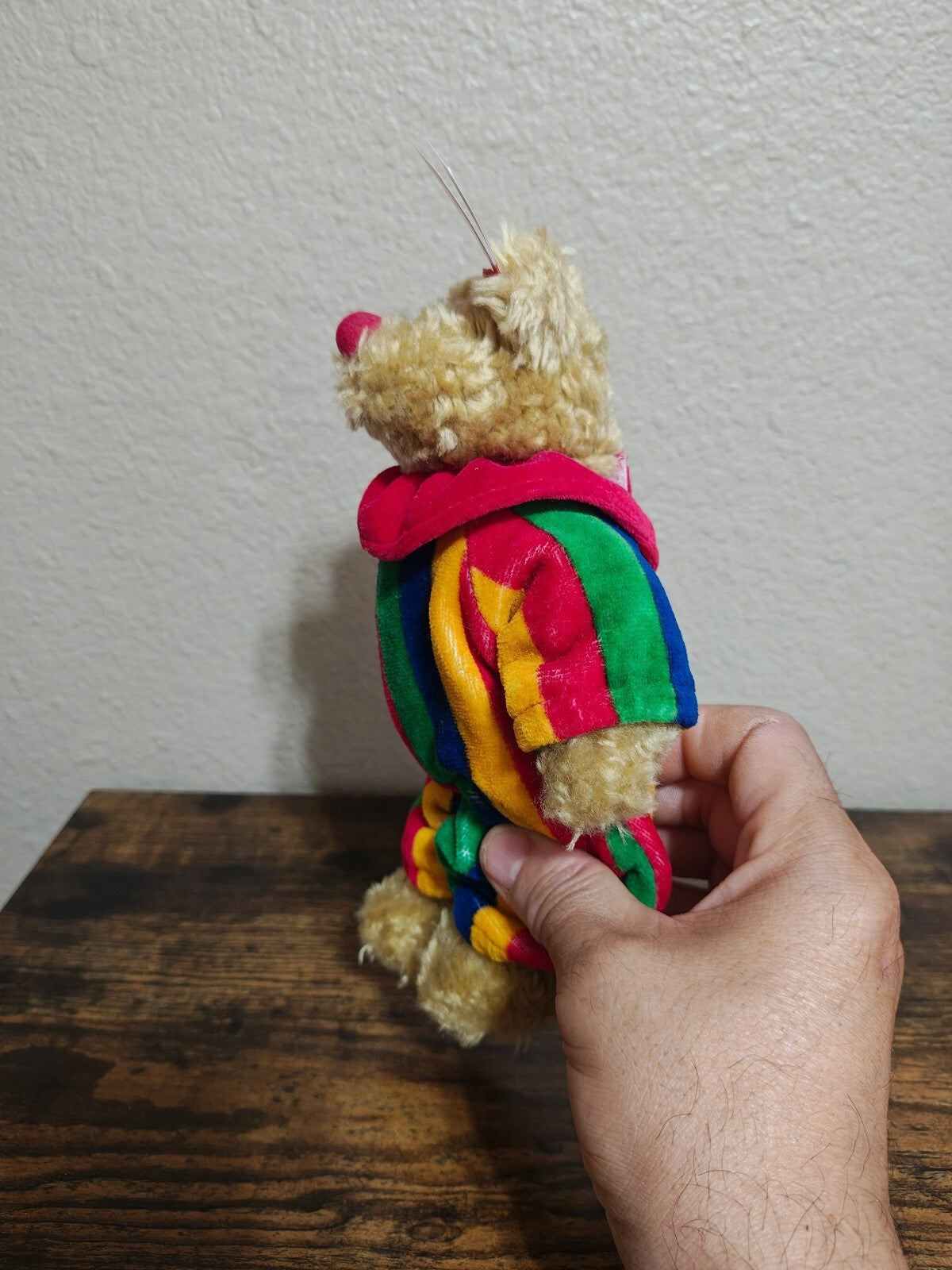 1993 Retired Ty Attic Treasures "Piccadilly" Clown Bear Beanie Plush
