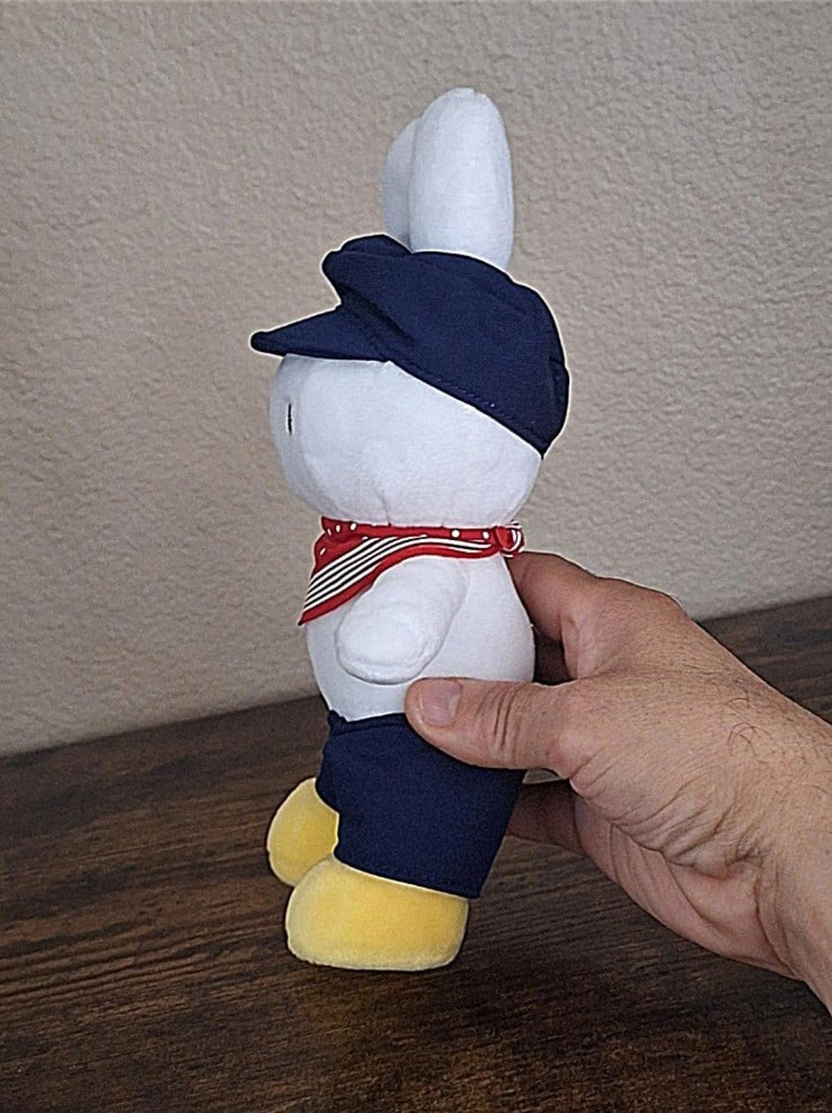 Cute Nijntje Miffy White Bunny Rabbit Blue Farmer Dick Bruna Soft Plush.