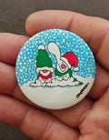 1980s Rare Jim Benton Christmas Pinback/Pinbutton
