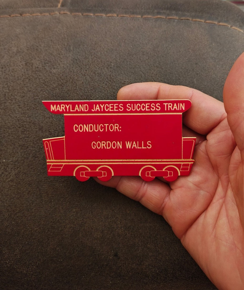 1970s/80s Maryland Jaycees Large Red Plastic Pin