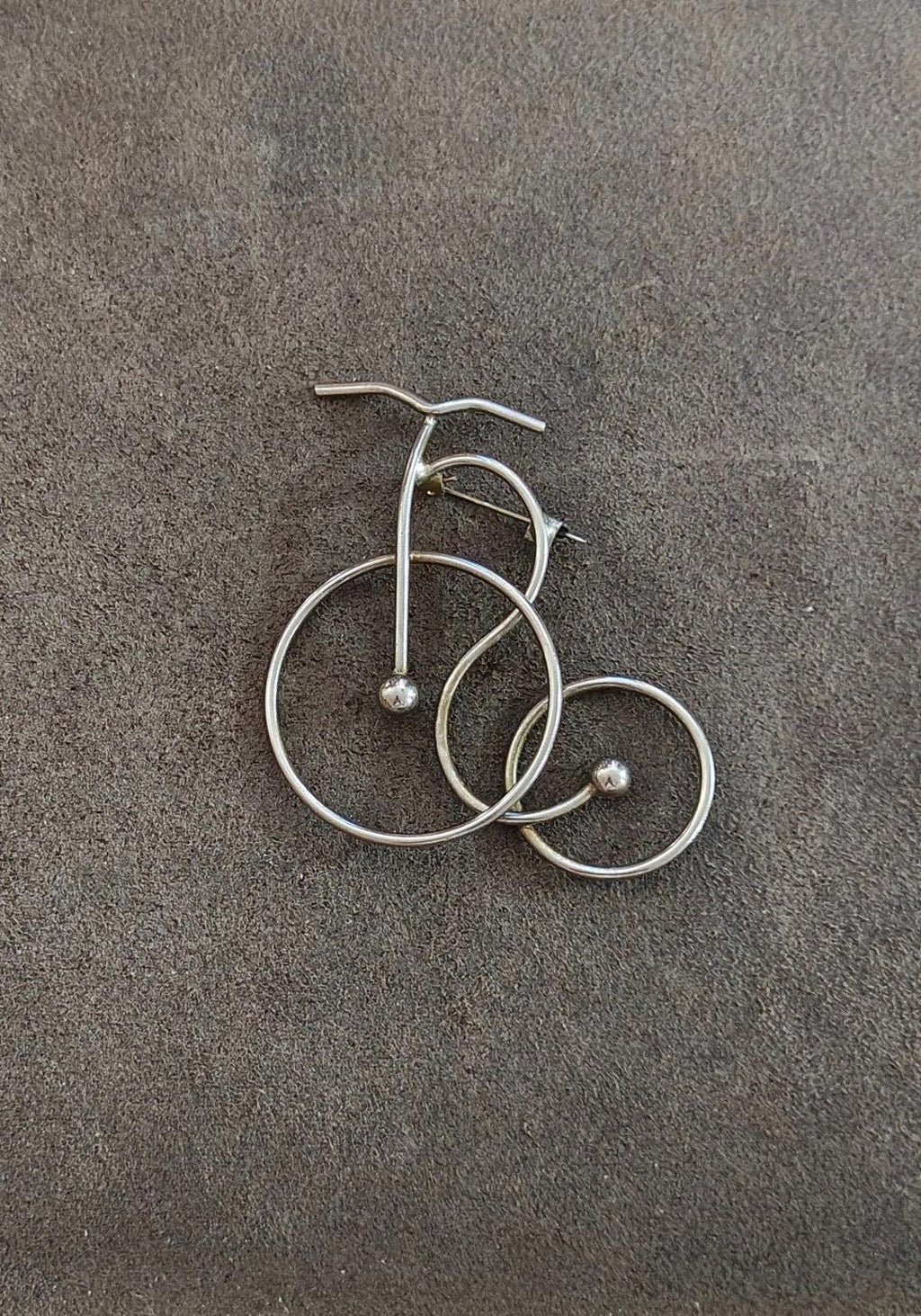 1980's Silver Tone Bicycle Brooch Pin