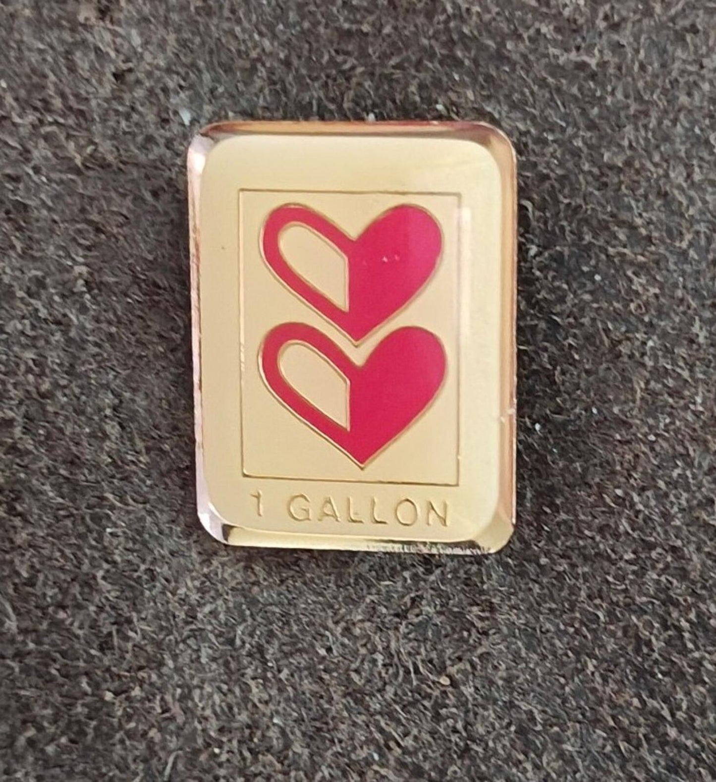 1980s Gold Tone 1-Gallon Blood Donor Milestone Enamel Pin