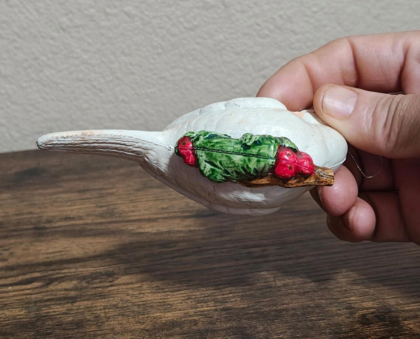 1960s Vintage White Dove Dove Plastic Christmas Ornament