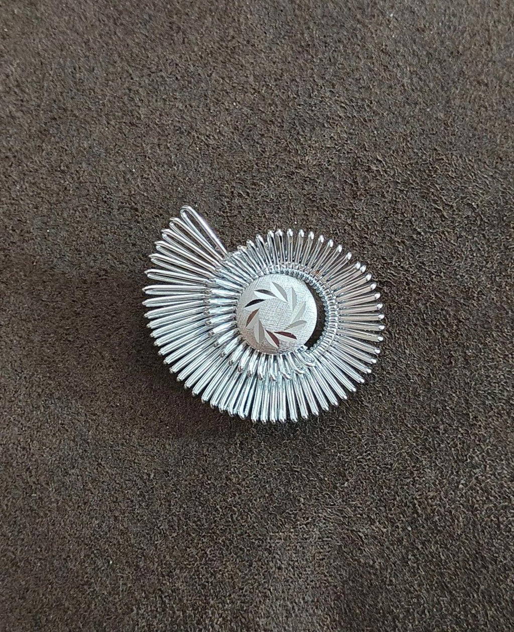 1960's Silver Tone Spiral Scarf Clip