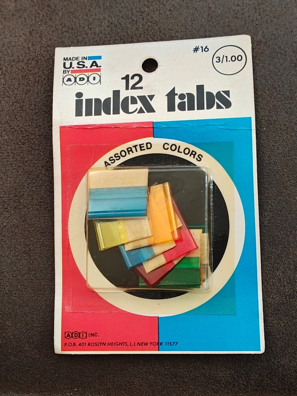 1970s Pack Of Self Adhesive Index Tabs With Title Inserts ( 12 Index Tabs) New