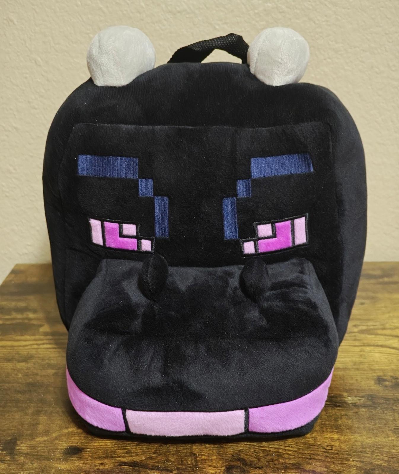 Minecraft Boys Ender 12.5" Black Plush  Backpack NWT