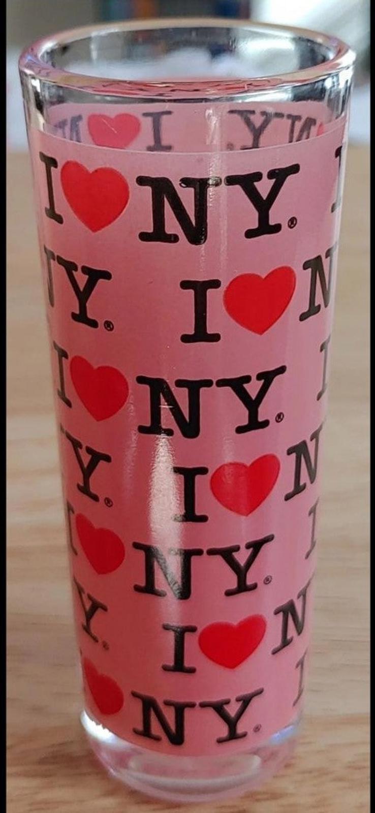 I Love New York Pink Cordial Double Shot Glass