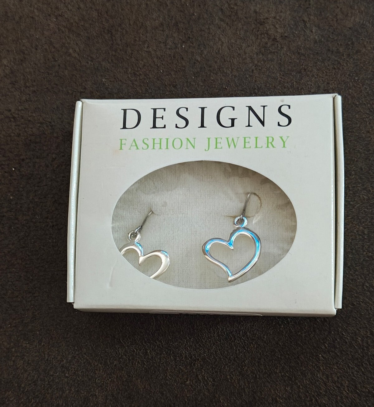 Shiny Silver Tone Open Heart Dangle With Fishhook Ear Wires NWT