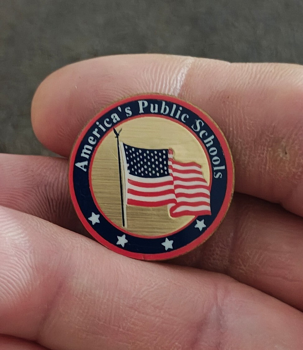 1980s America's Public Schools" Gold Tone Enamel Pin