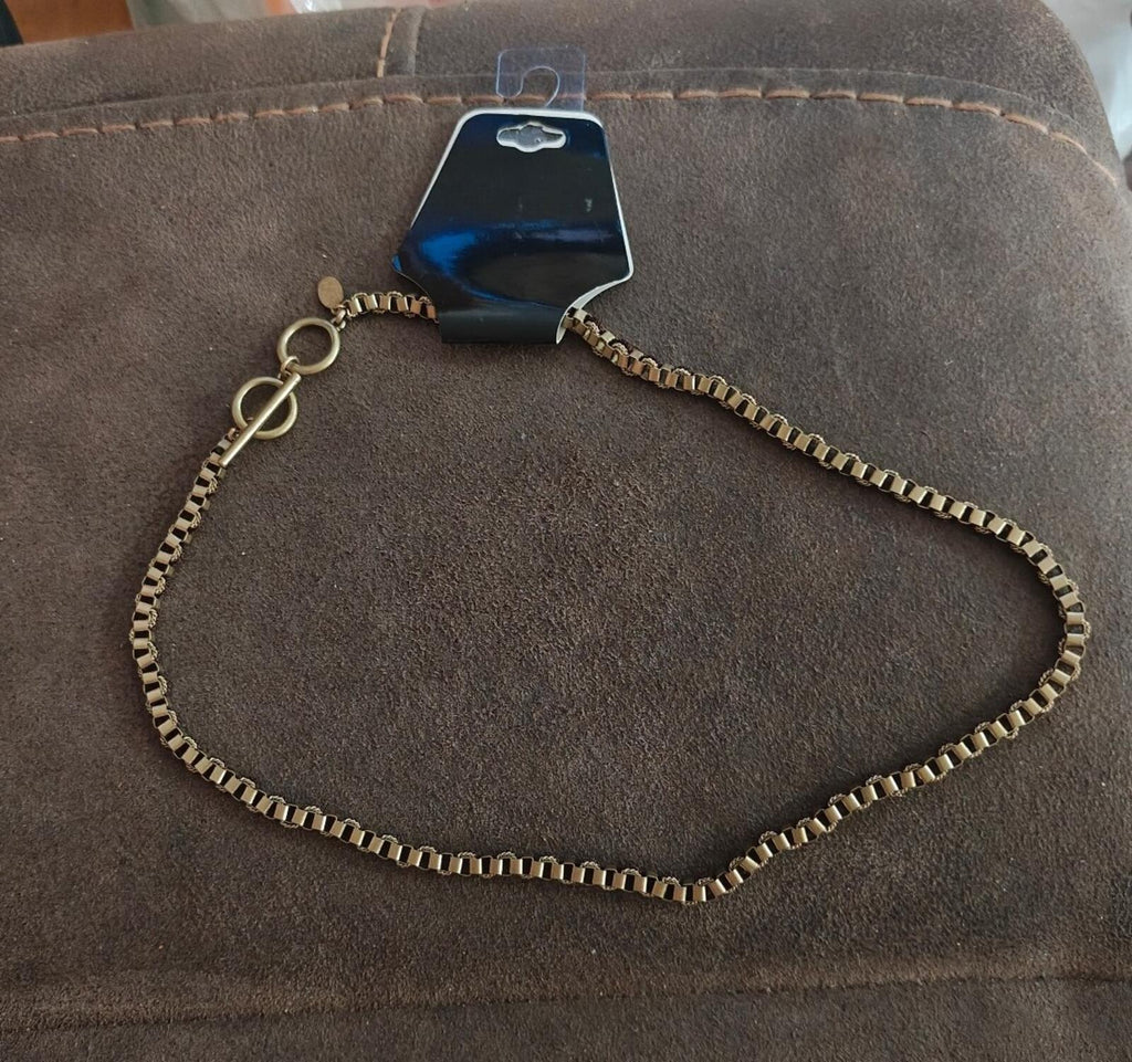 90s Cookie Lee Box Chain Necklace Featuring a Distinct Toggle Clasp Closure NWT