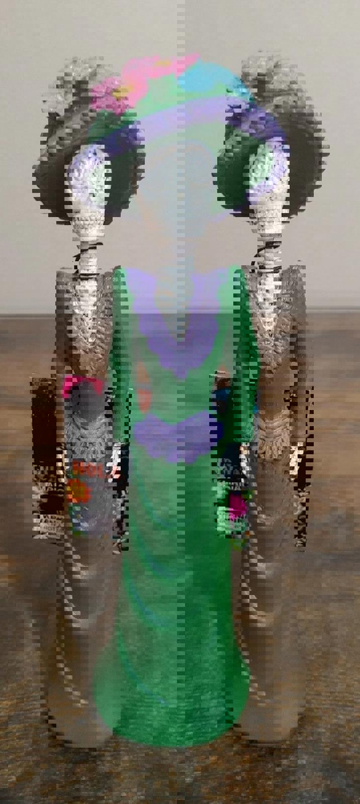 Set of 3 Dia de los Muertos Day of the Dead Sugar Skull Festive Lady Figurines