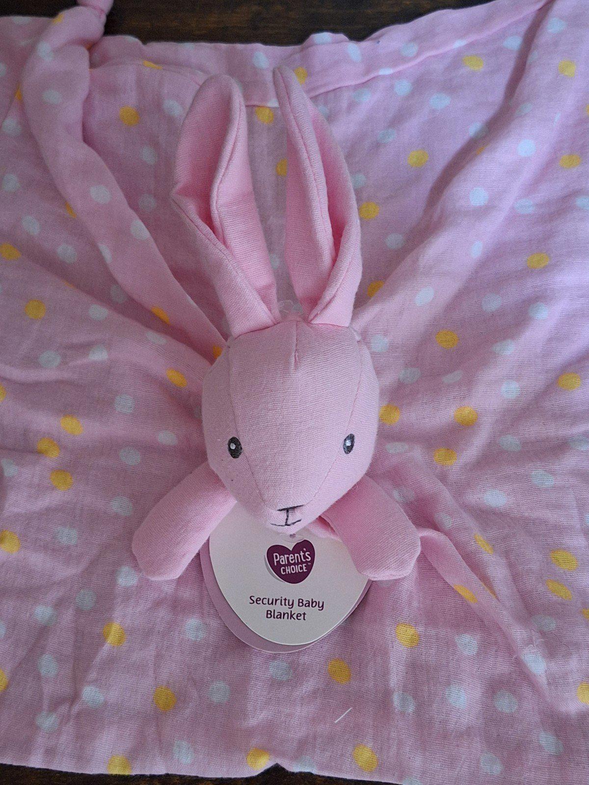 Pink Bunny Security Blanket Lovey Pink Baby Easter Rattle Plush