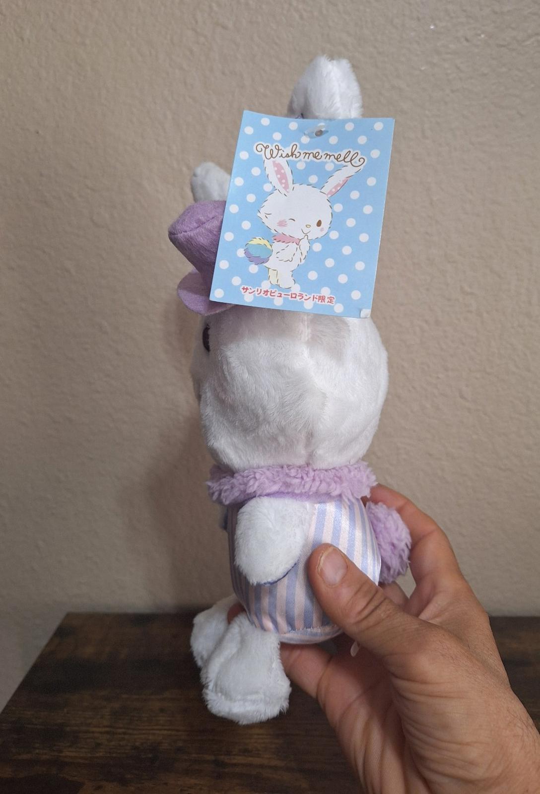 Cute Rare Wish Me Mell Sanrio Purple Hat Plush Striped Conjuror Magician Bunny.