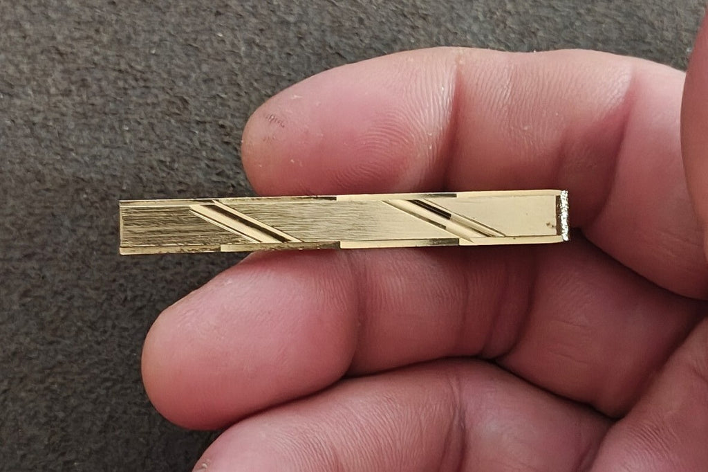 1970s/80s Gold Tone Textured Tie Bar/Tie Clip