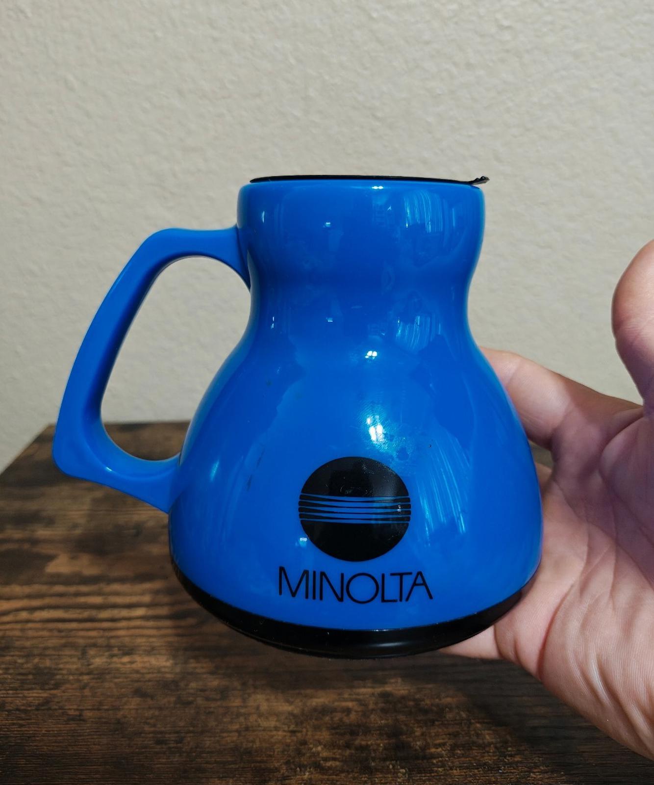 1980s Rare Minolta "No Spill No Slide" Design Durable Hard Plastic Mug/Cup