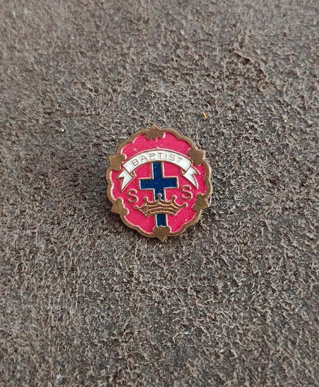 1940s/50s Baptist Sunday School Perfect Attendance Award Brass Pin