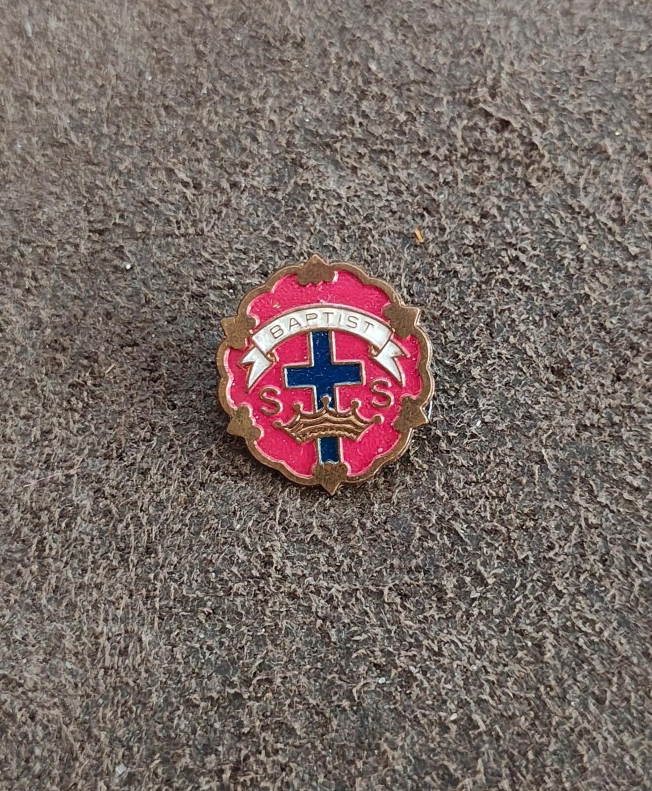 1940s/50s Baptist Sunday School Perfect Attendance Award Brass Pin
