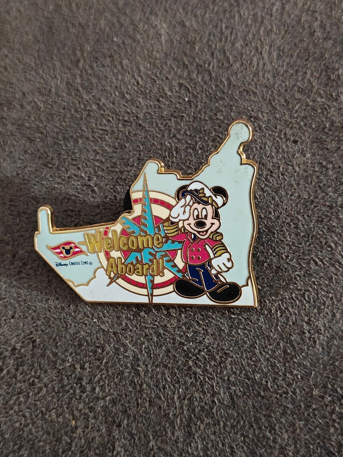 2008 Disney Cruise Line Gold Tone Enamel Pin Featuring Captain Mickey Mouse