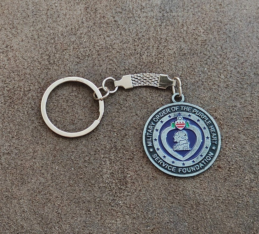 Vintage Military Order Of the Purple Heart Service Foundation Keychain