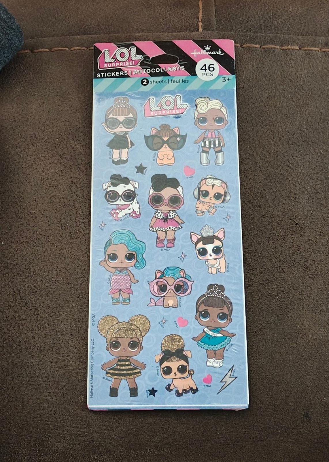 Set Of 1 pack of L.O.L. Surprise! Sticker Sheets. And 1 JoJo Siwa Sticker Sheets