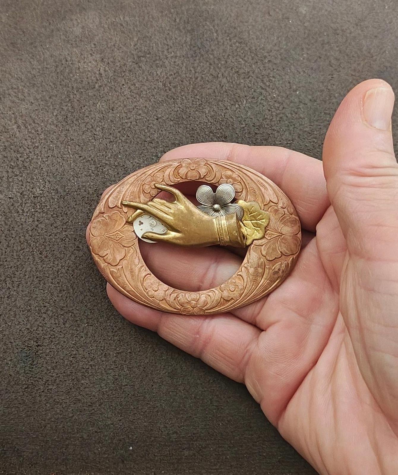 1940s/50s Steampunk Style Tricolor Brooch