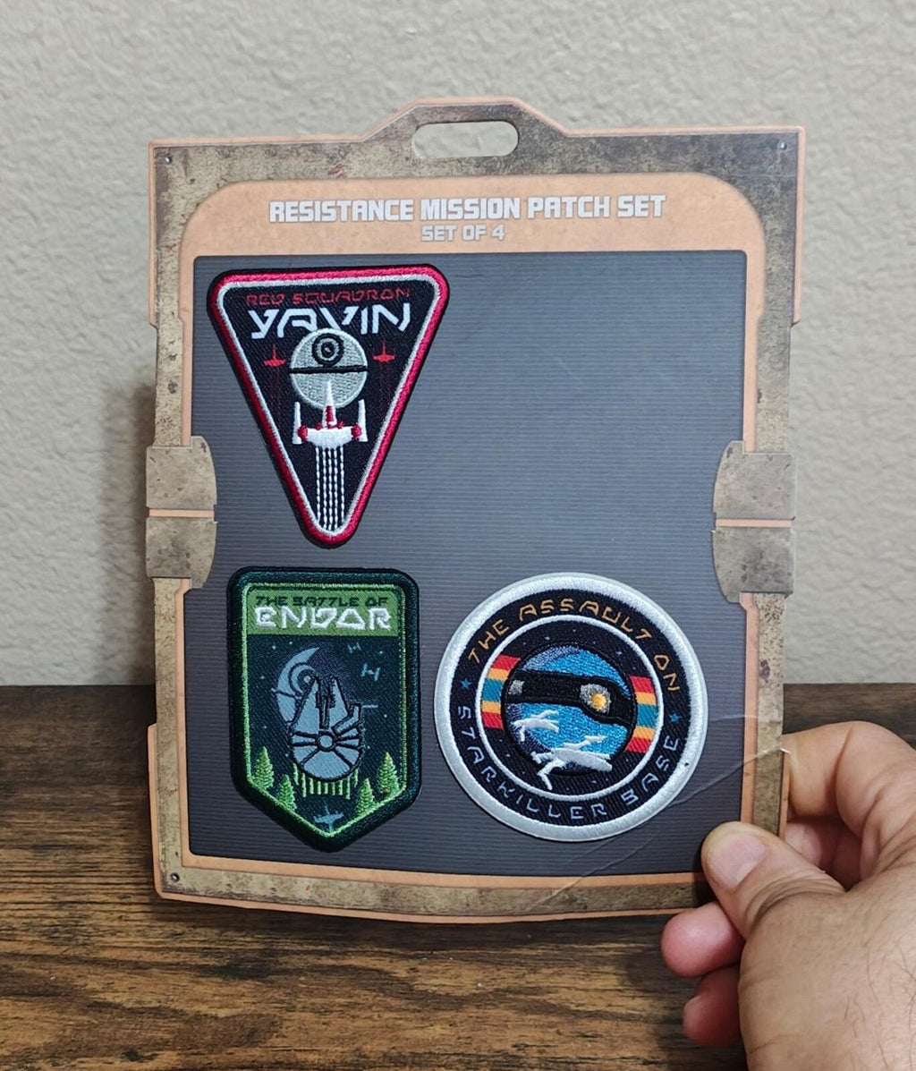 Resistance mission patch set in package with triangle, square, and round embroidered patches