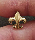 1980s Gold Tone Small Fleur-de-lis Pin Brooch