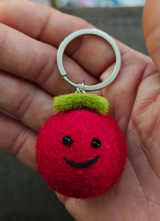 Handmade Felt Tomato Keychain/Keyring
