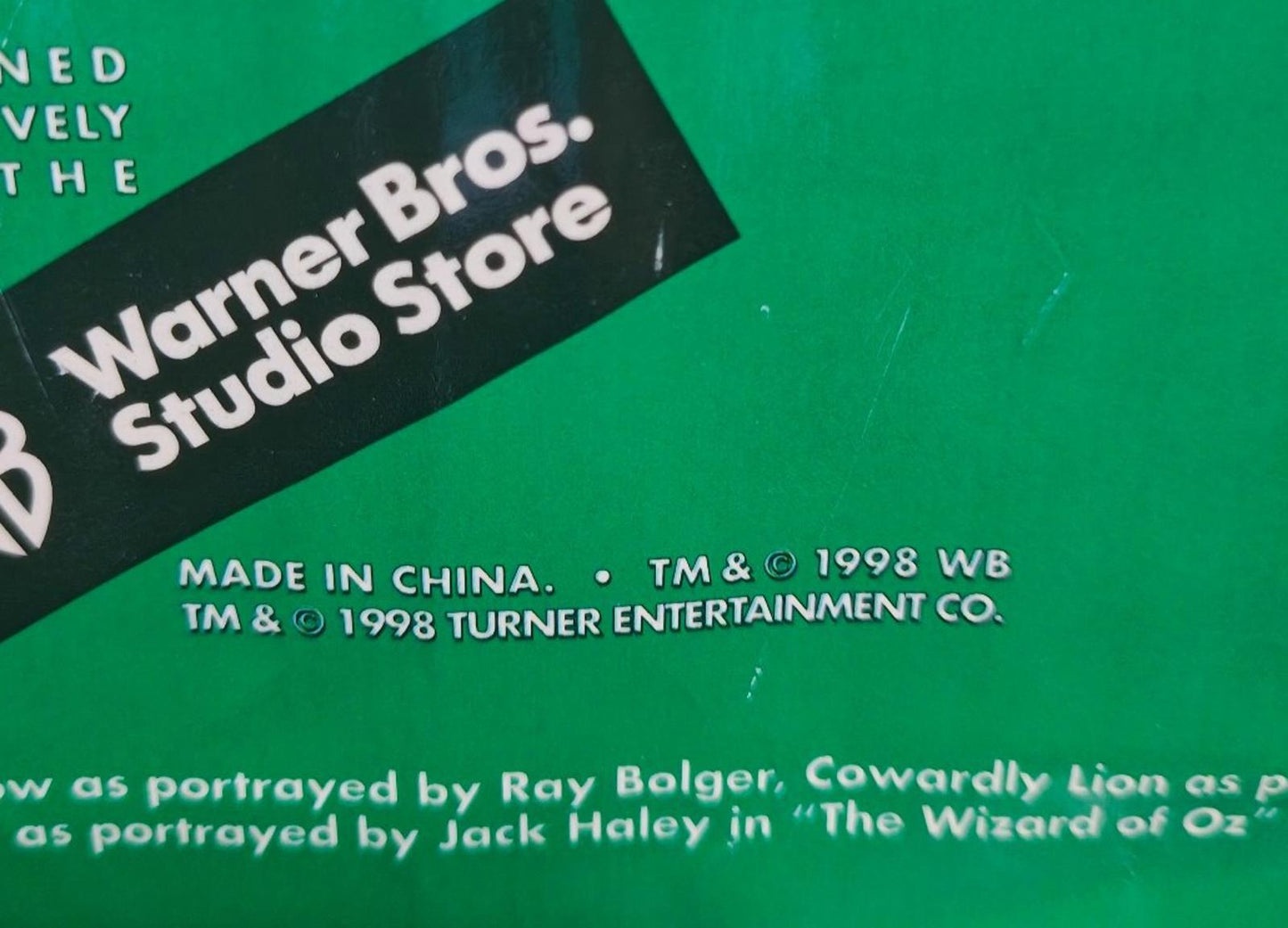 1998 Warner Brothers Studio Store Dorothy Wizard of Oz Paper Shopping Bag