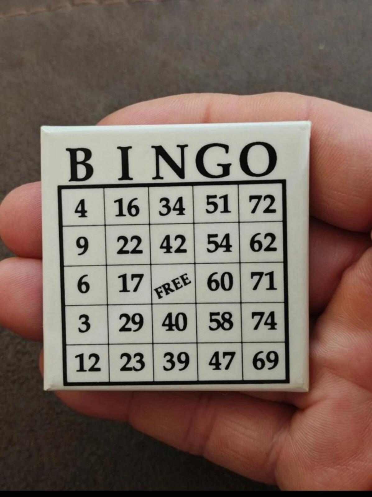 1993 Black & White Bingo Card Metal Magnet/Refrigerator Magnet