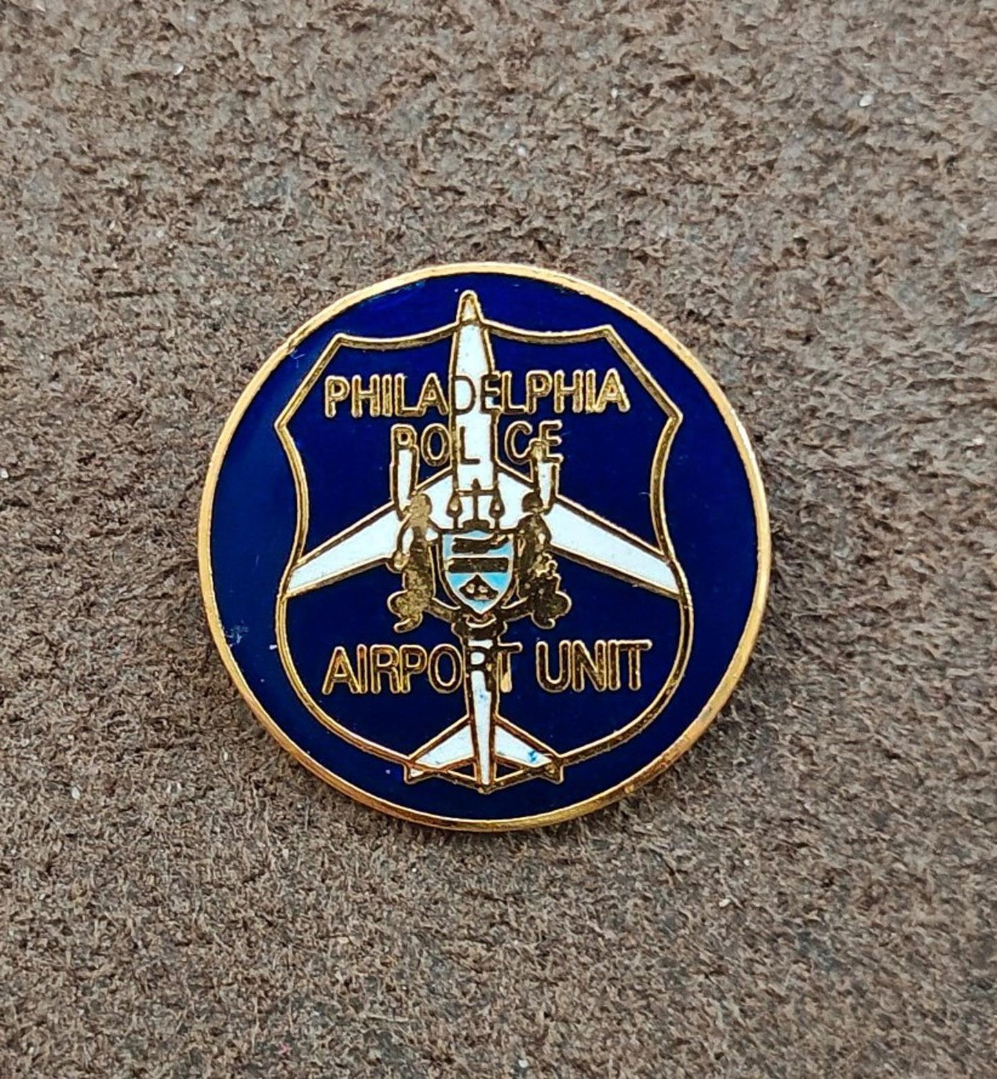 1970's Rare & HTF Philadelphia Police 1st Issue Airport Unit Pin