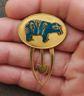 1985 Metropolitan Museum of Art (MMA)  Gold Tone Blue Enamel  Clip Bookmark