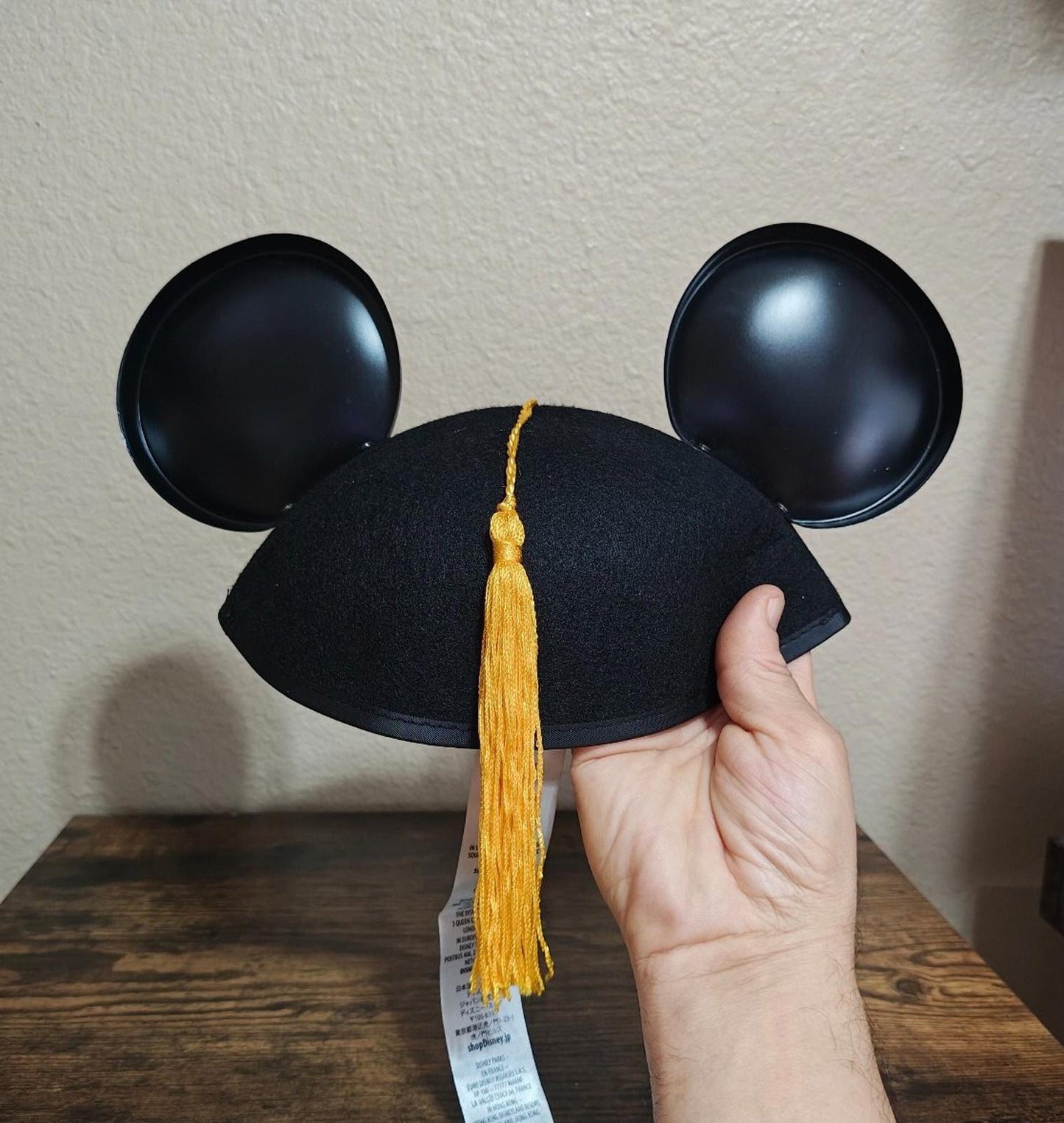Cool Vintage 1990s Disney Institute Black & White Mickey Mouse Ear Hat.