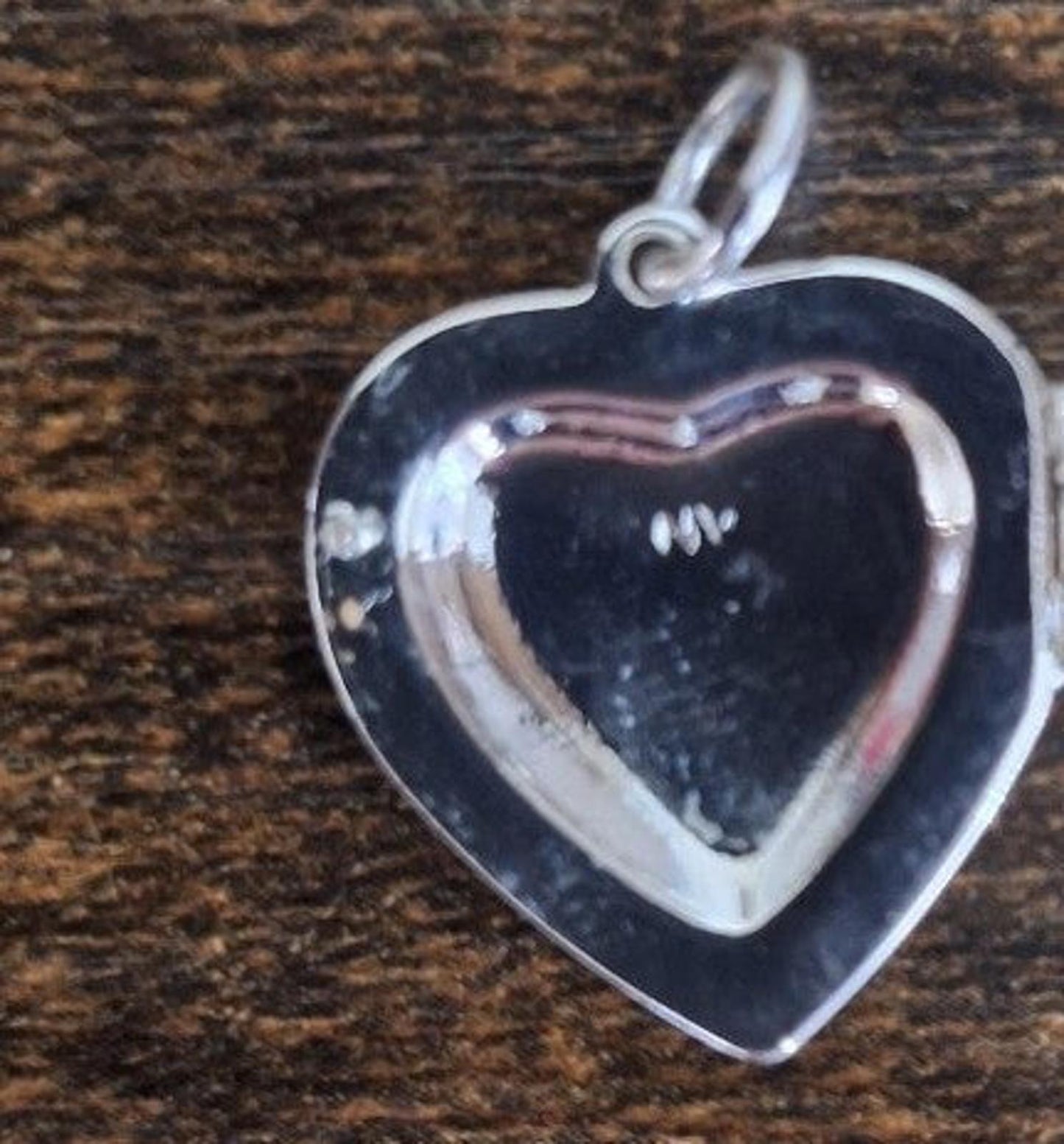 2004 Avon Silver and Clear Rhinestones Heart Locket Pendant