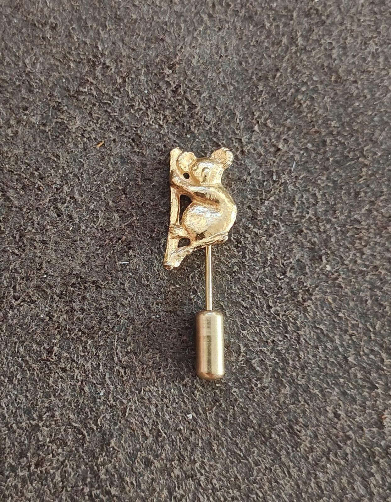1980s Gold Tone Koala Bear Stick Pin