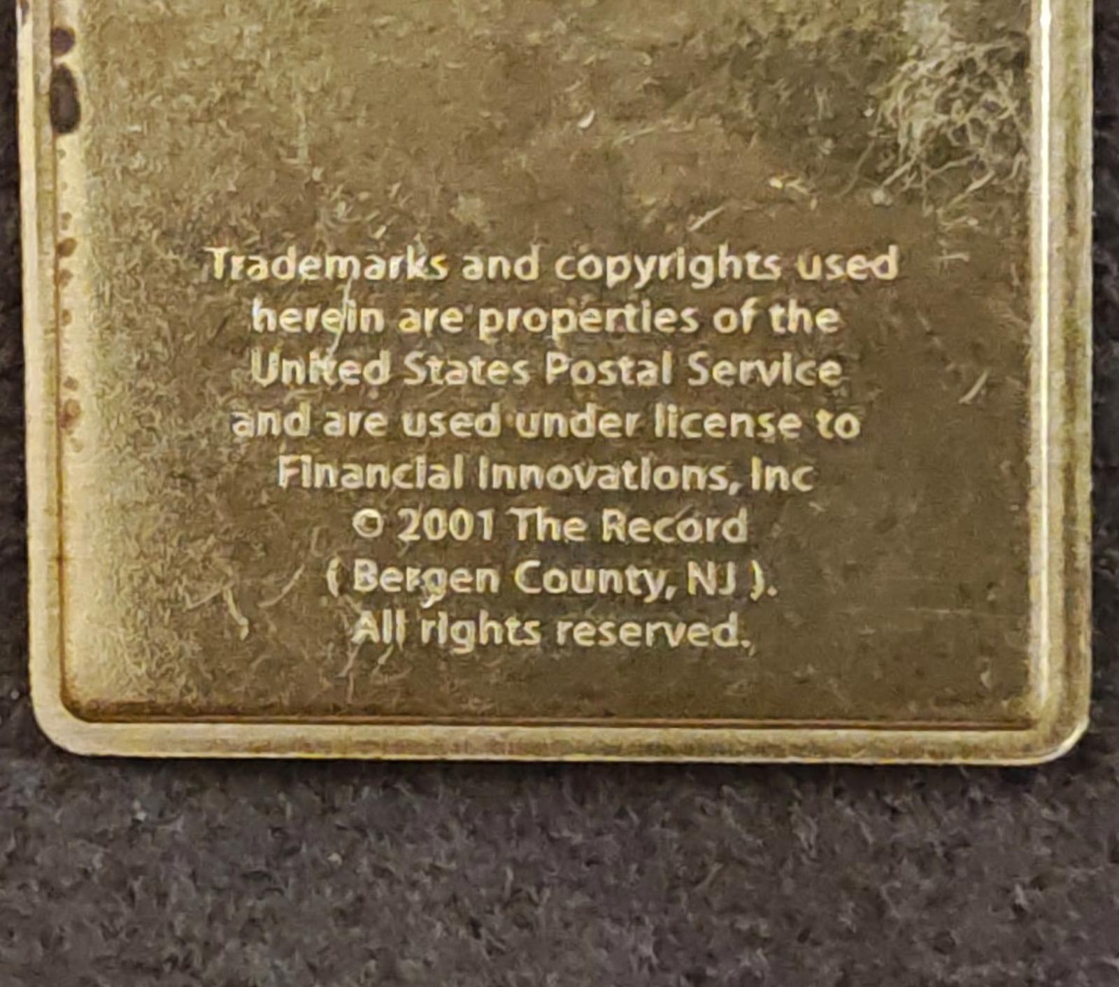 United States Postal Service "Heroes USA 2001" Commemorative Stamp Gold Tone Pin