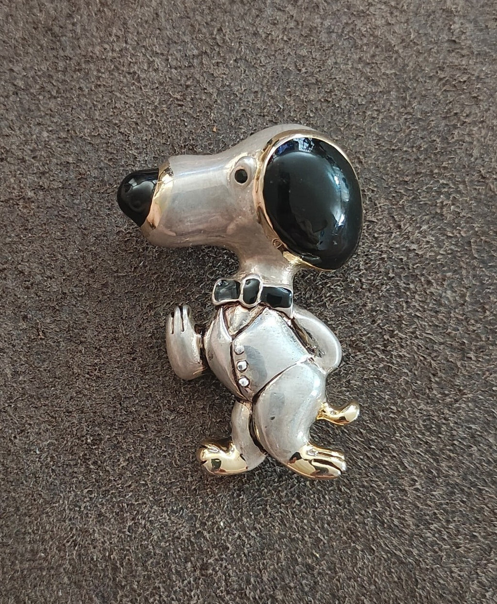 1970s Signed Best Snoopy Dual Purpose Silver Tone Pendant & Brooch Pin.