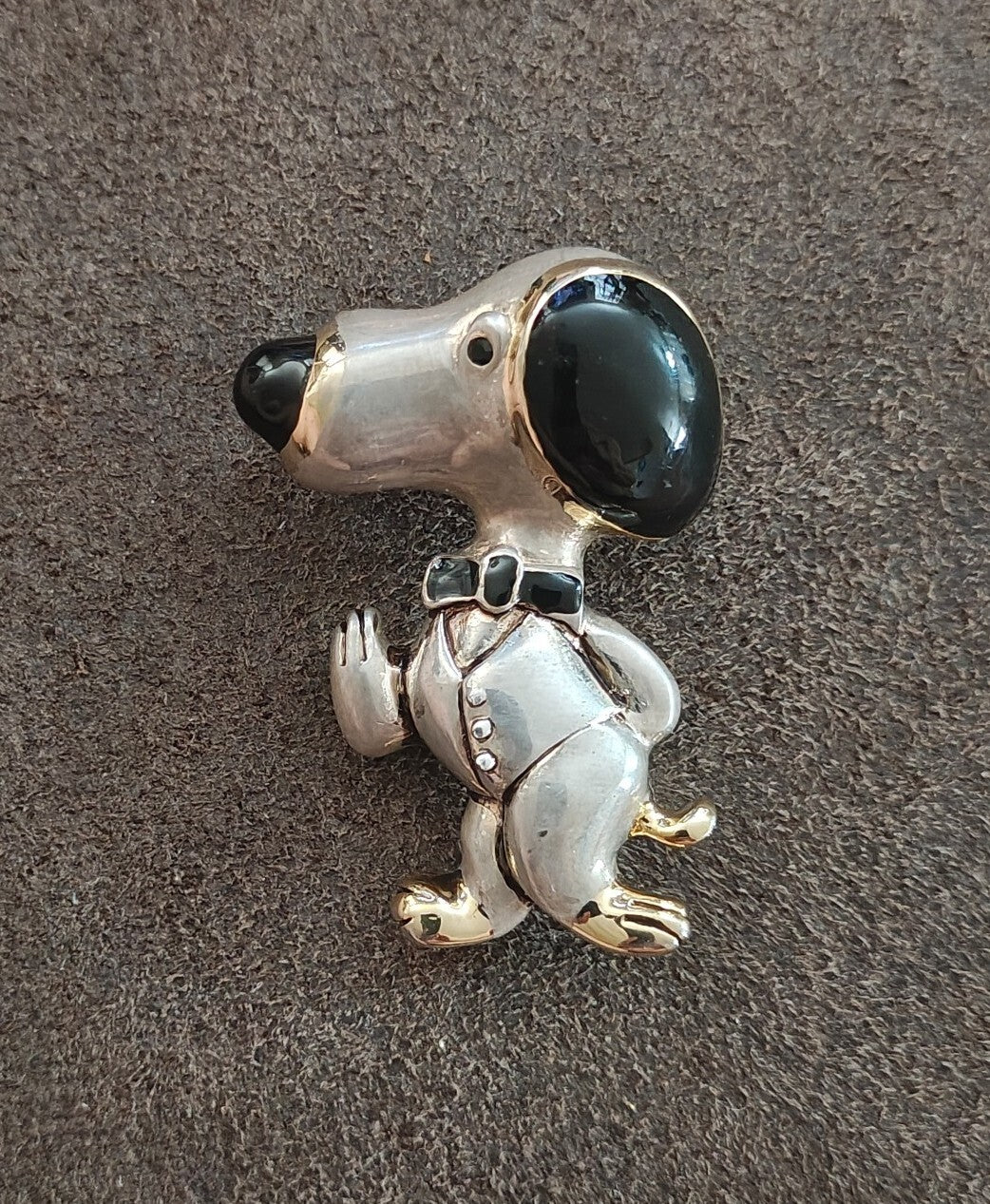 1970s Signed Best Snoopy Dual Purpose Silver Tone Pendant & Brooch Pin.