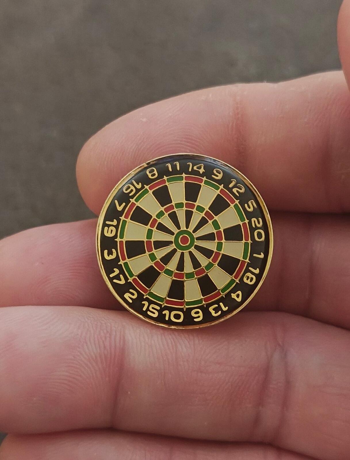 1980s Dartboard Gold Tone Enamel Pin