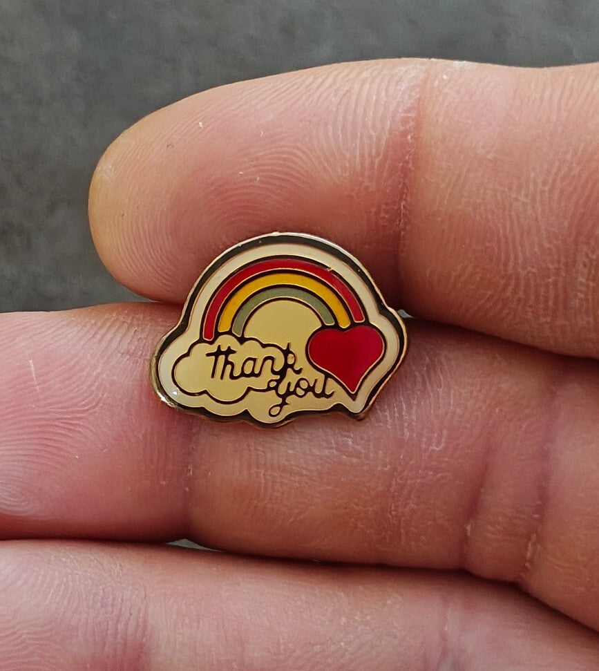 1980s THANK YOU Rainbow Pin